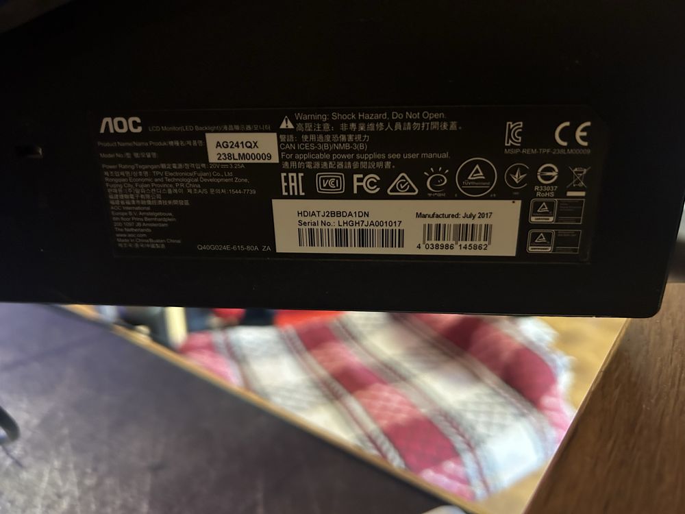 Monitor AOC AG241QX 144 hz