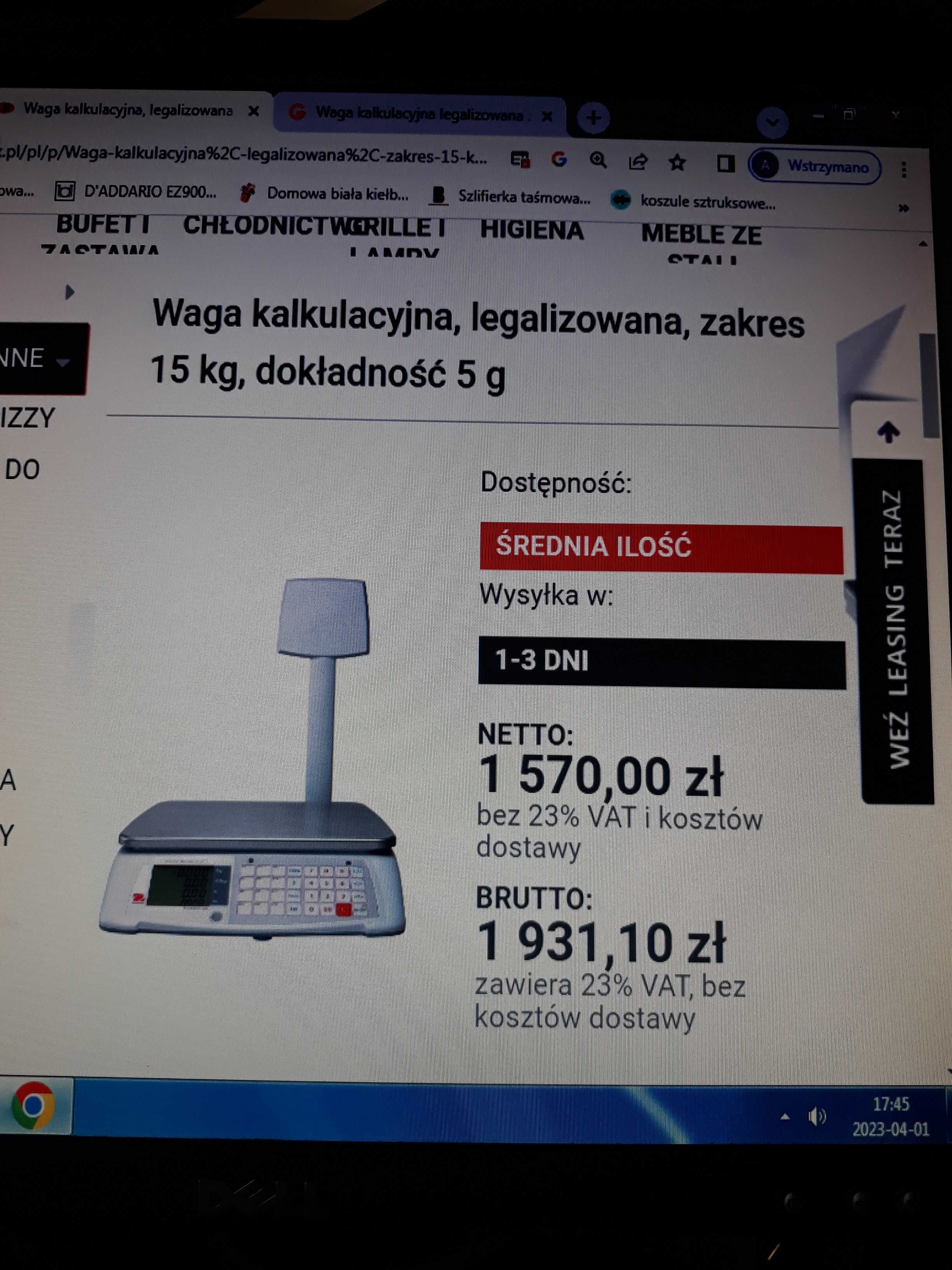 Waga  Elektr. na akumulator   i sieć  Noś 15kg Legaliz do 05.2025r.
