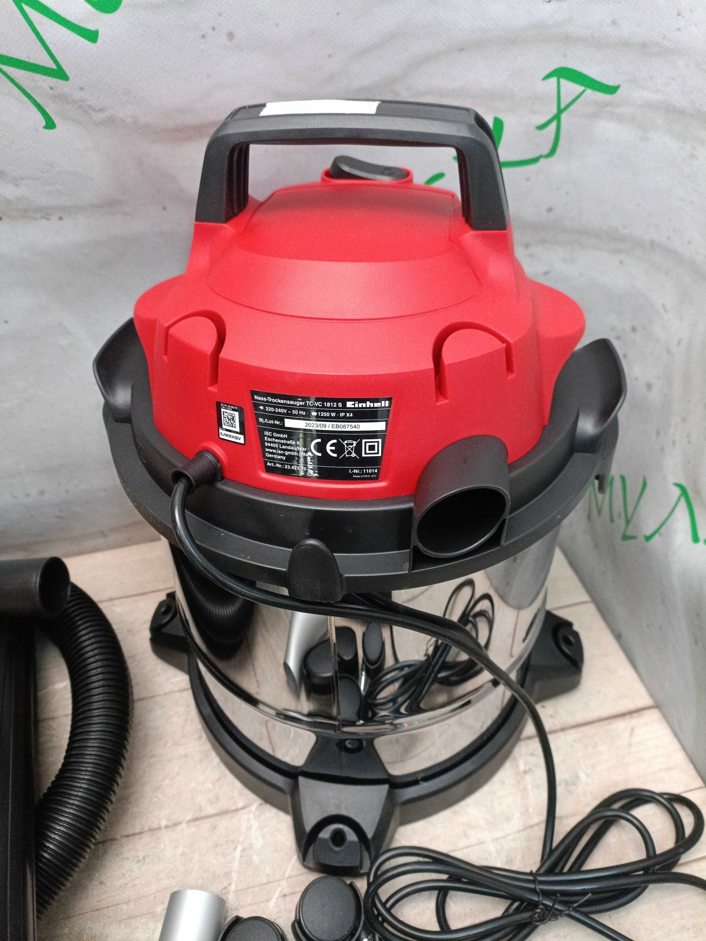 Будівельний пилосос Einhell TC-VC 1812 S, бак 12л, 1250Вт, промисловий
