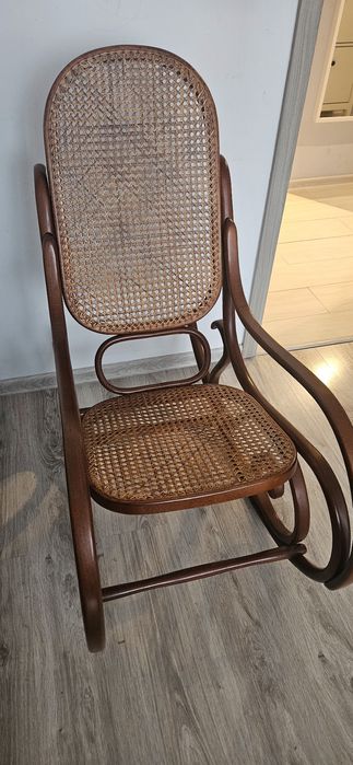 Fotel bujany / drewno/ ratanowy