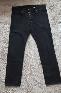 Męskie czarne jeansy spodnie H&M 32/32