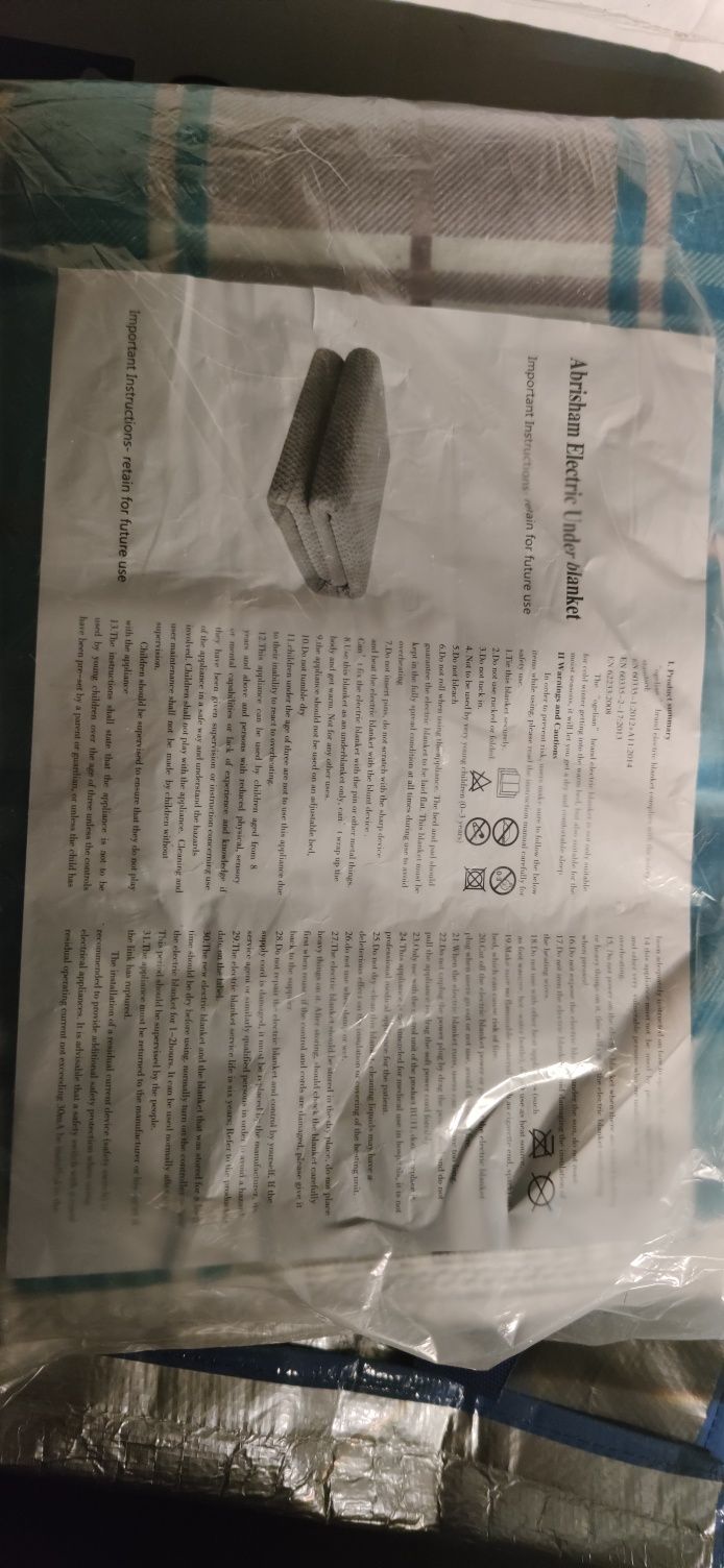 Manta elétrica nova