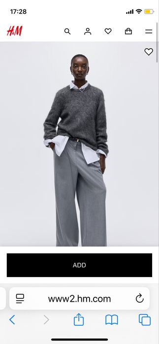 Джемпер белый НМ Edition XS-S mohair blend