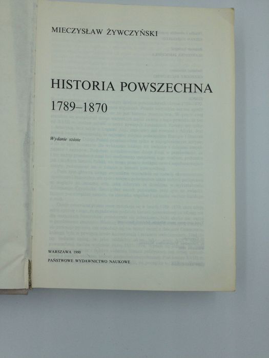 Mieczysław Żywczyński, Historia Powszechna lata 1789 - 1870,