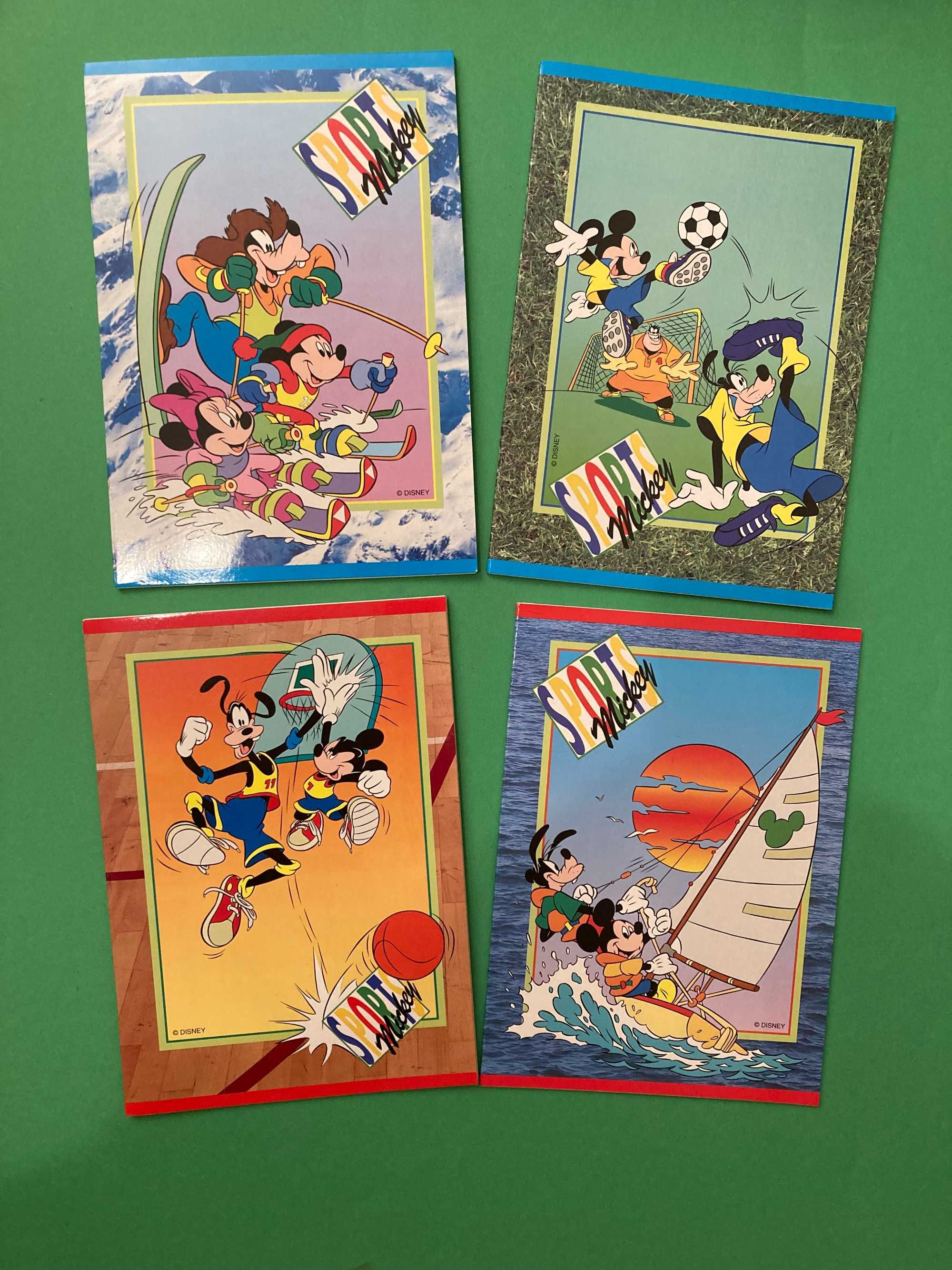 Colecção de 4 Cadernos Escolares Sport Mickey Disney Anos 80 Ambar