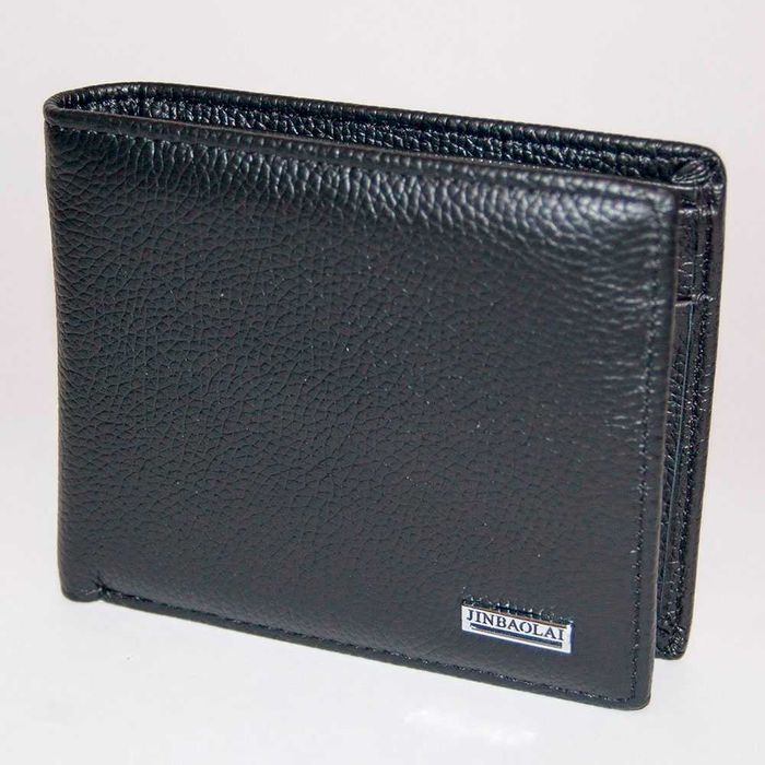 Чоловічий гаманець JINBAOLAI чорного кольору 202501-002
