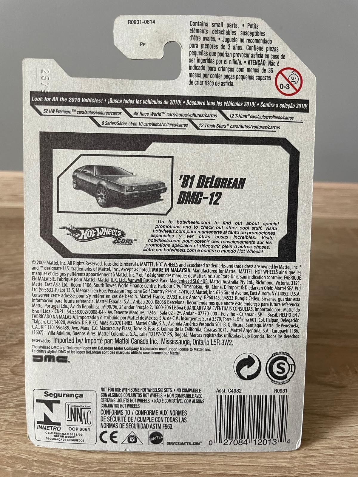 Hot Wheels Delorean DMC-12 2010 HW Premiere