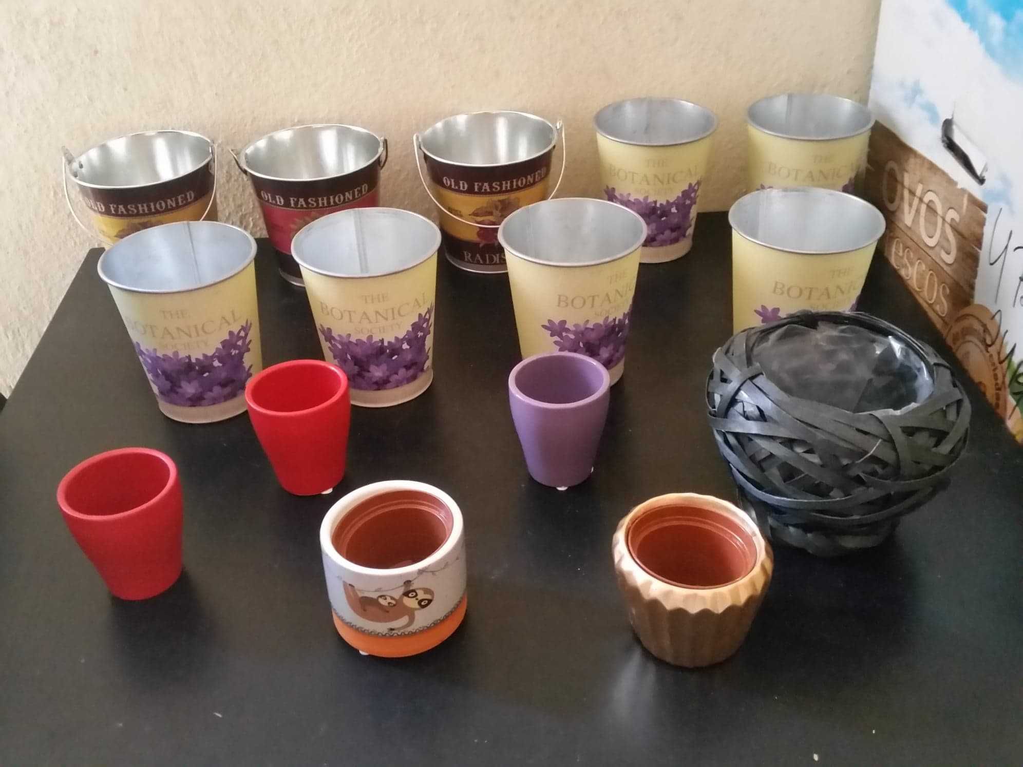 Vasos em aluminio