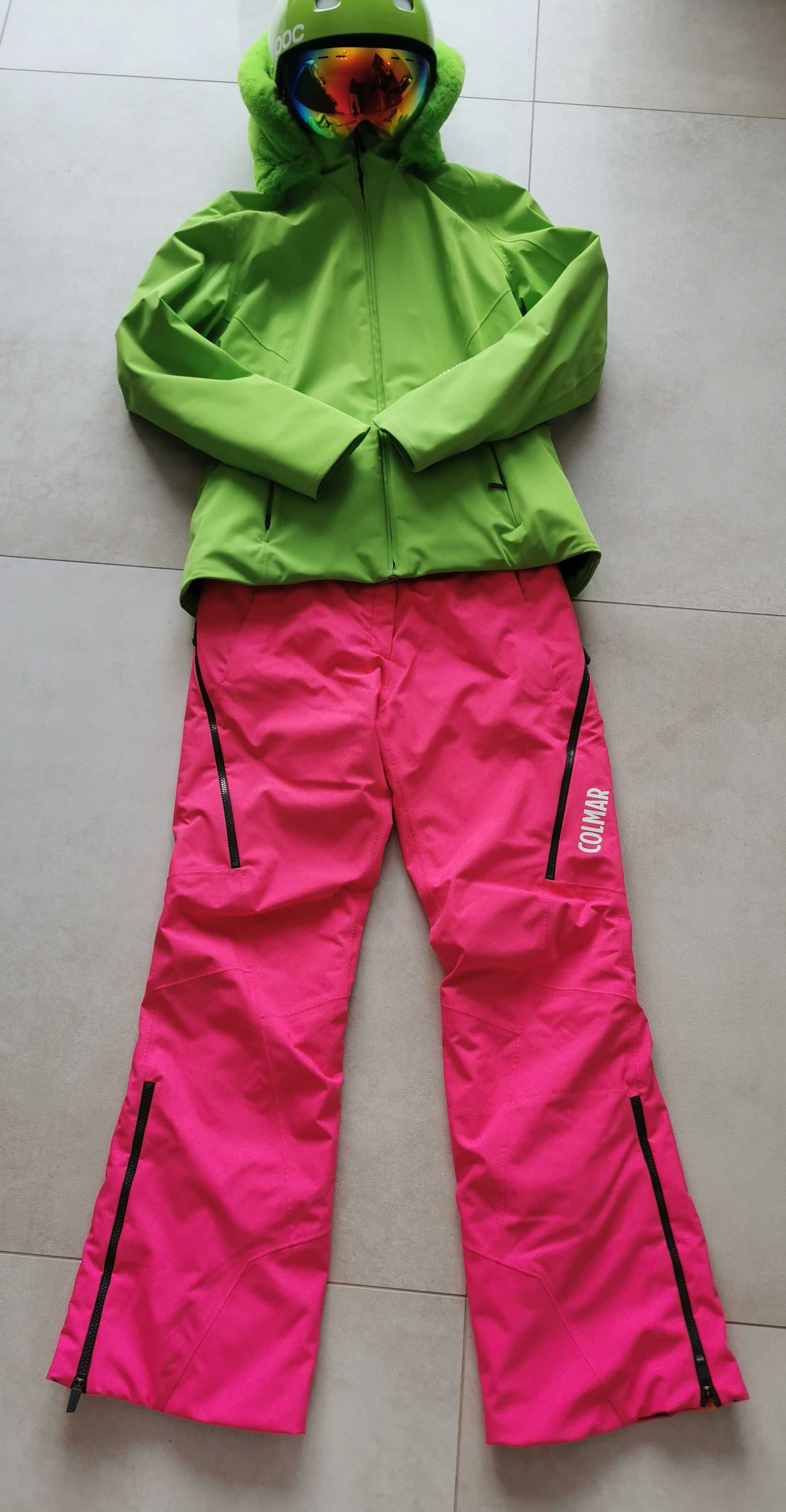 Zestaw narciarski Kurtka  Rh+, spodnie Colmar, kask POC, Gogle