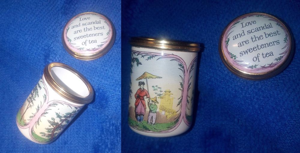 Caixinha de rosca artesanal Halcyon Days Enamels «Love and scandal...»