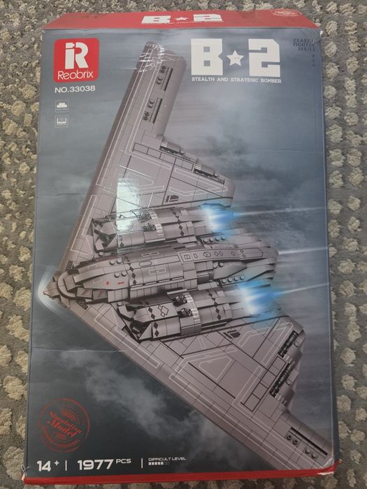 Klocki duzy samolot bombowiec B2 1977 szt. 73 cm kompatybilne z Lego