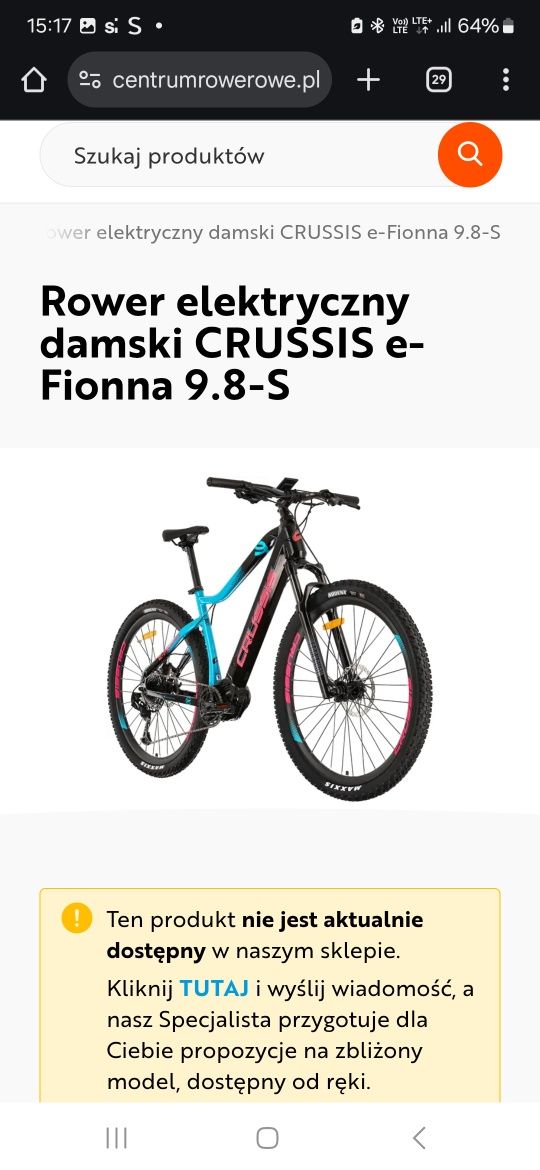 Rower elektryczny damski Crussis e-Fiona 9.8- S - 630 wH