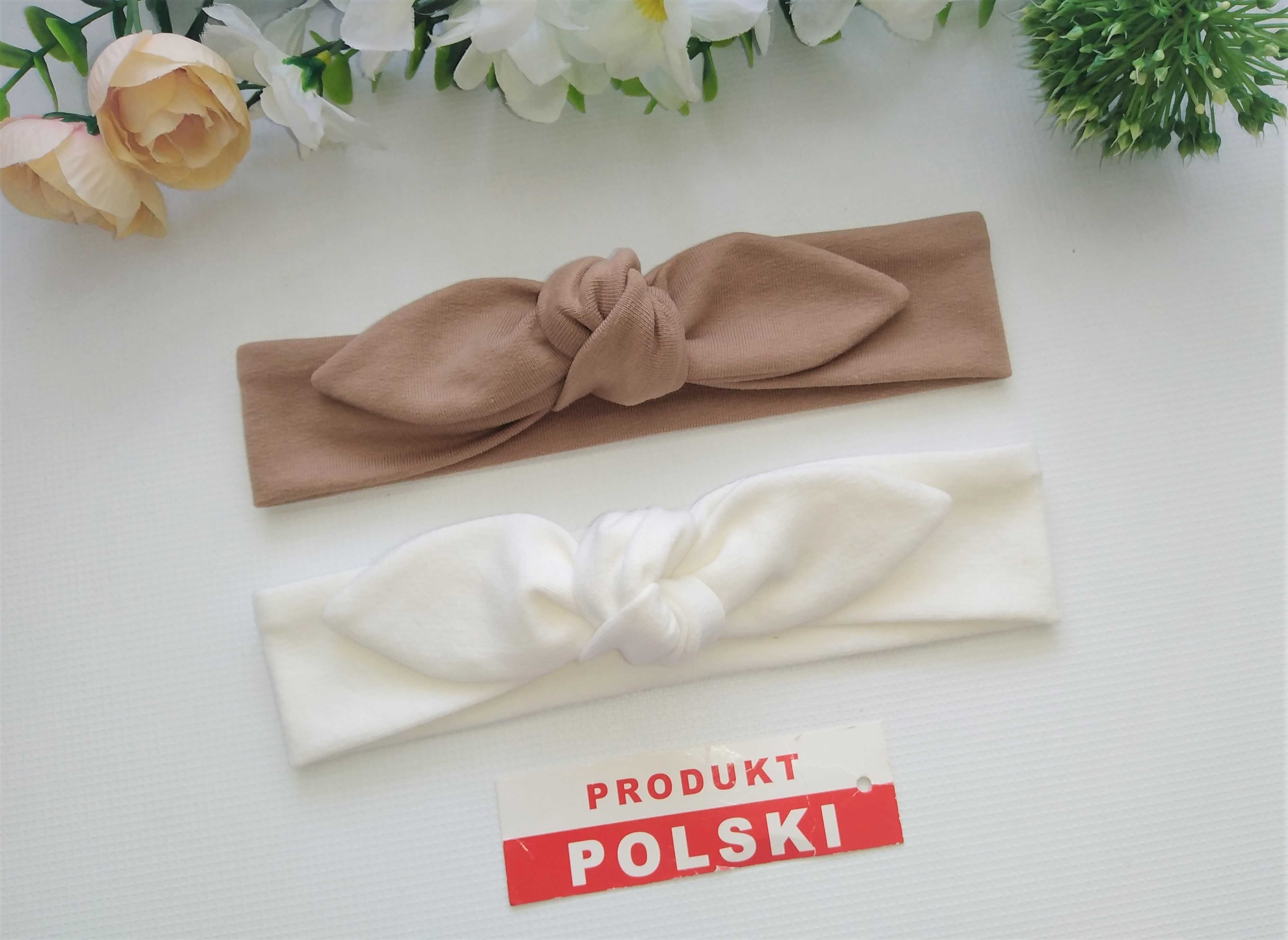 Opaski na głowę - dziecięce - 2szt. - wiązane Pin up - przeplatane