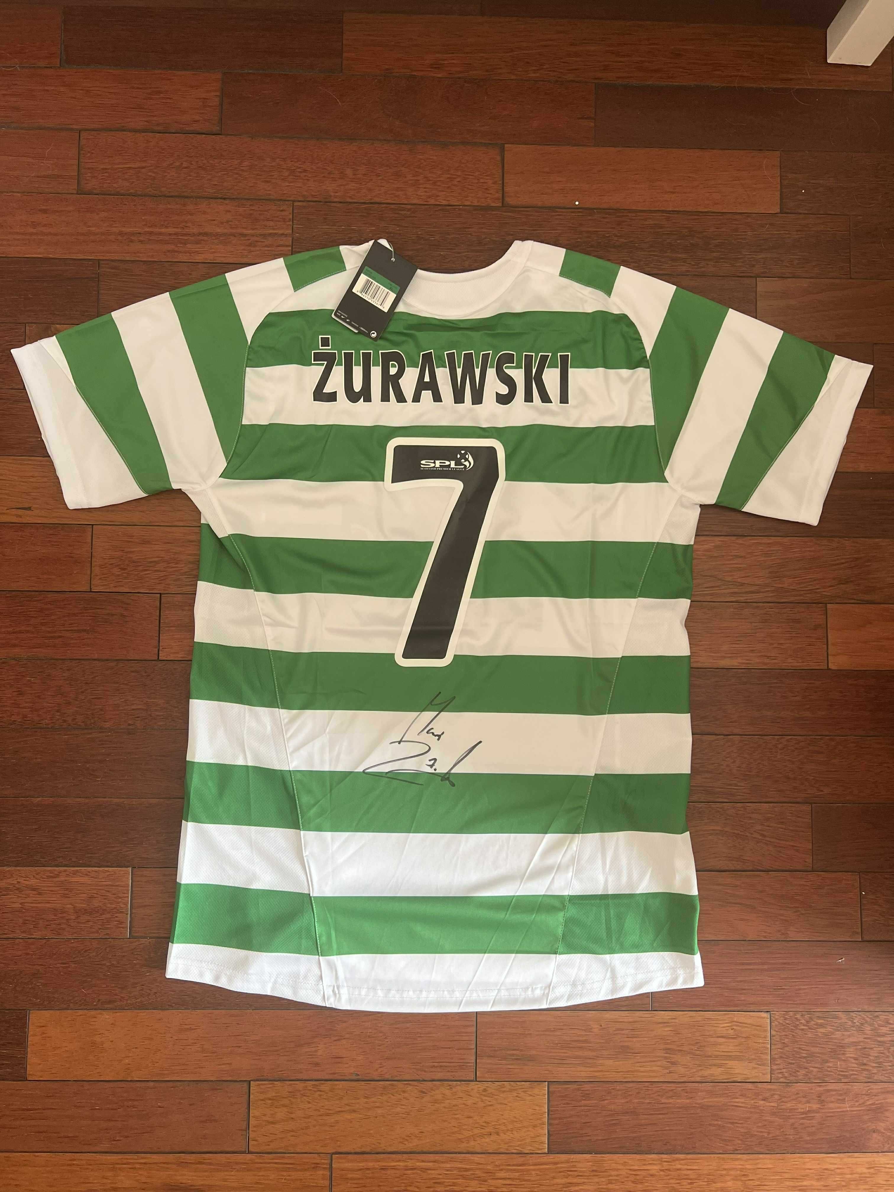 Maciej Żurawski Celtic Glasgow Wisła Kraków koszulka z autografem