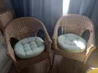 Dwa fotele wiklinowe ikea, używane