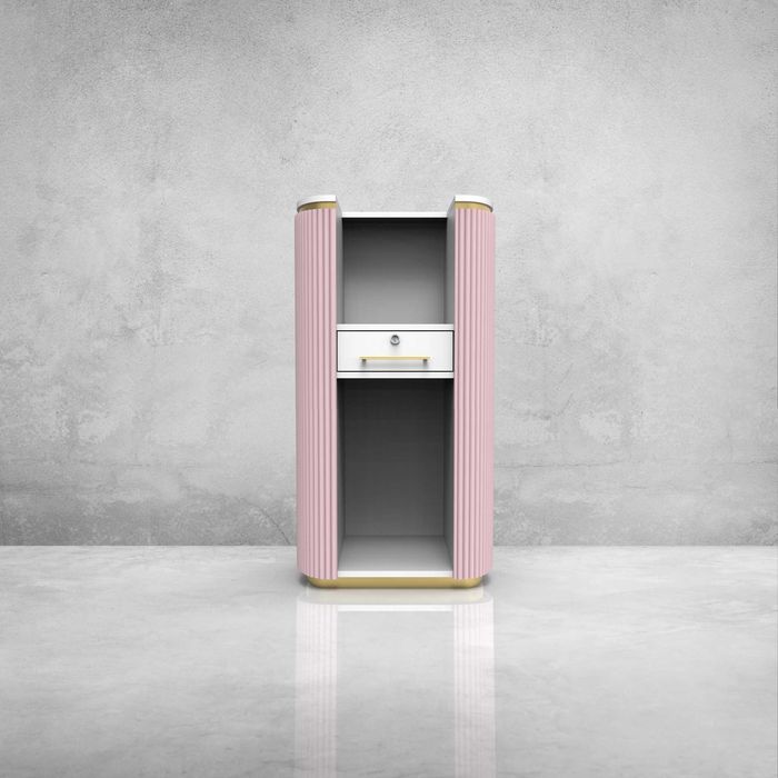 Lada recepcyjna Recepcja Lamele Różowa Złota 60cm