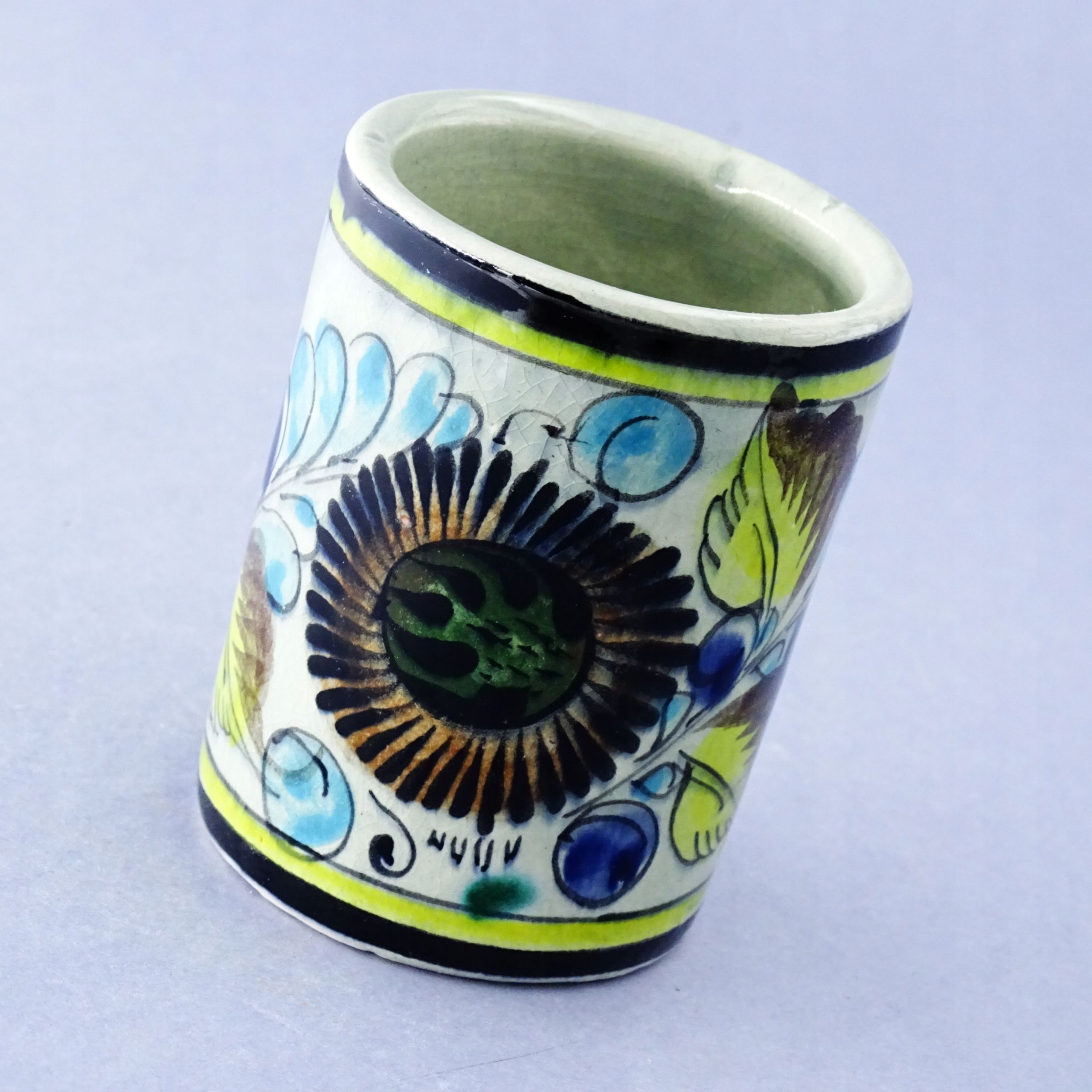 meksyk ręcznie malwoany pojemnik kubek podstawka ceramiczna