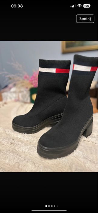 Kozaki na skarpecie Tommy Hilifiger rozmiar 37