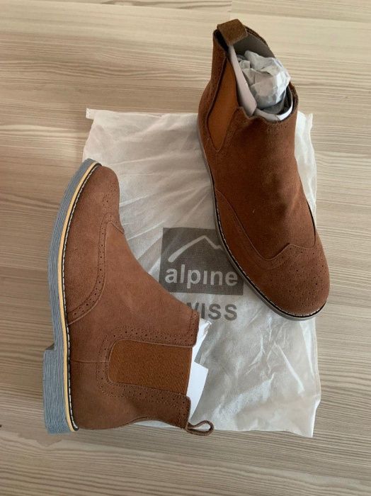 Високі туфлі замша Alpine Swiss Chelsea 42,5 - 43р, 275мм, НОВІ!