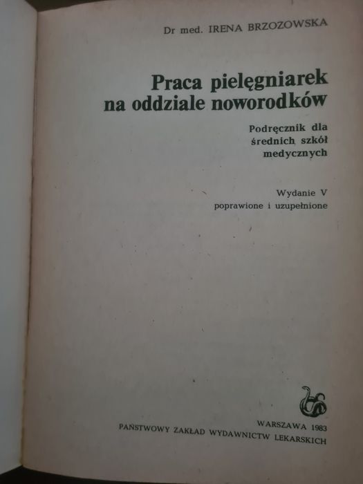 Praca pielęgniarek na oddziale noworodków - Irena Brzozowska. Książka