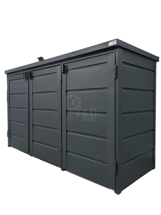 Zabudowa Koszy Na Śmieci Wiata Obudowa 207X80X120 Cm 3X240L Tkd603