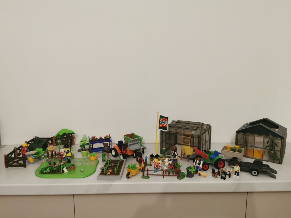 Klocki Playmobil szklarnia, ogród, traktory, zagroda, kwiaciarnia