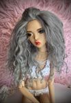 Peruka wig dla lalki BJD popovy szara 2