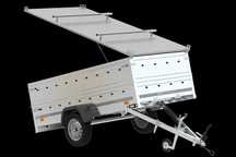 Przyczepka 264x125 UNITRAILER GARDEN 264 KIPP z burtami BIS i pokrywą
