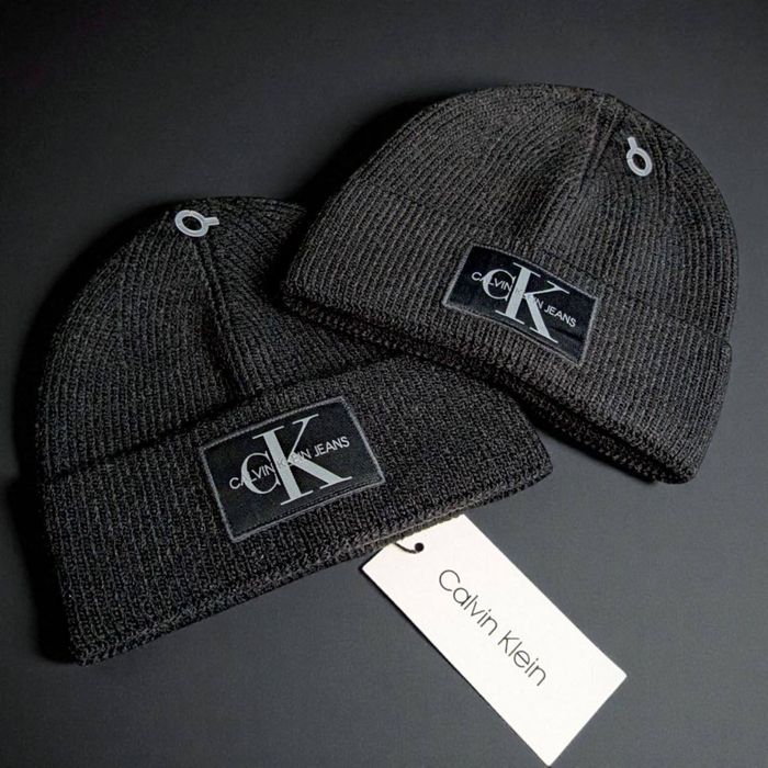 Шапка Calvin Klein чорна чоловіча шапка келвін кляйн чорна чоловіча
