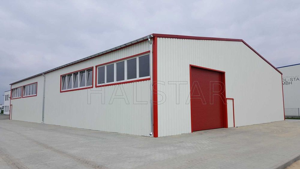 8x20x4m, Hala Stalowa Magazyn, Płyta Warstwowa PIR +Transport HALSTAR