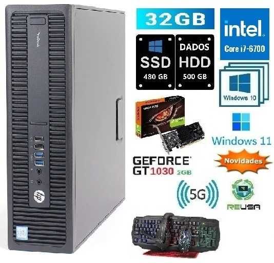 Promo Pç-Edição/Gamer 6Gª.I7-3.4|32G|SSD480+HD500|GT1030-2G|5G|KIT|W11