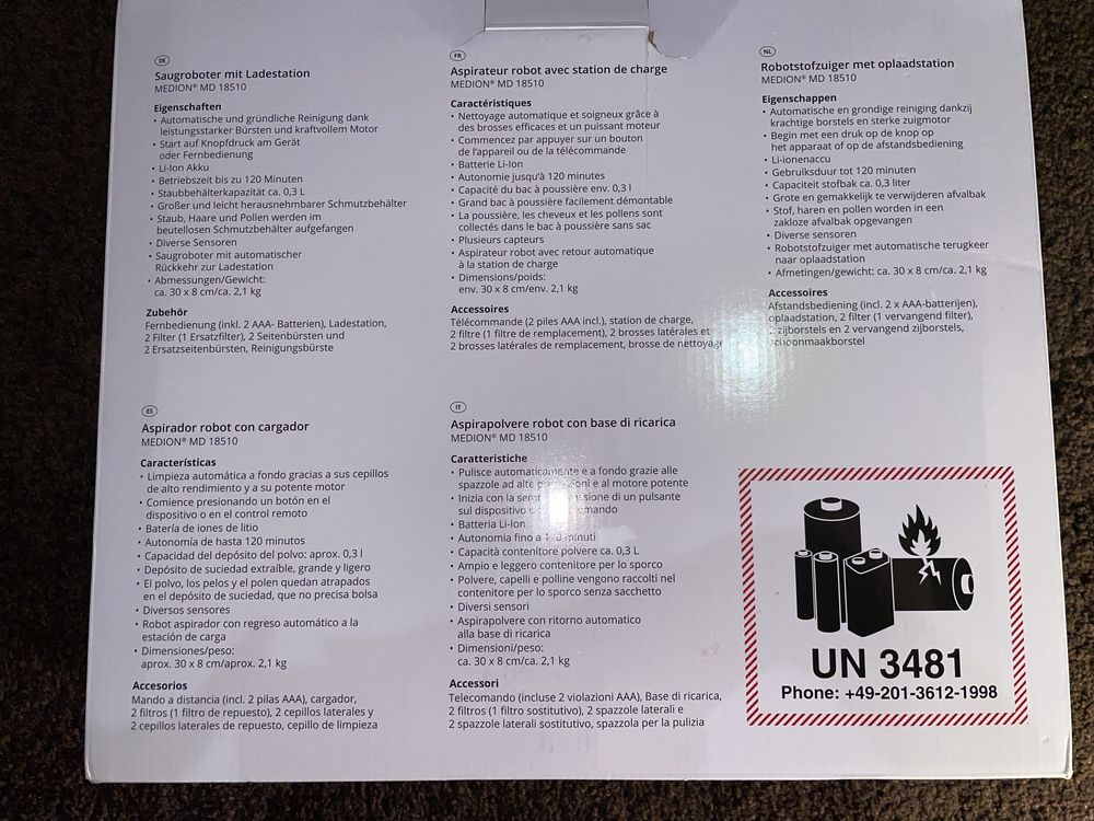 Німецький робот-прибиральник MEDION MD 18510