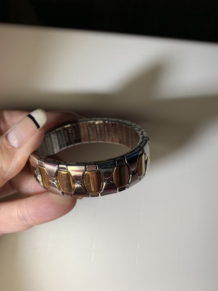 Pulseira aço com dourado