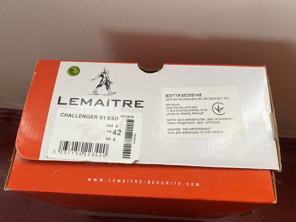 Напівчеревики робочі Lemaitre Challenger S1 ESD Lemaitre Securite