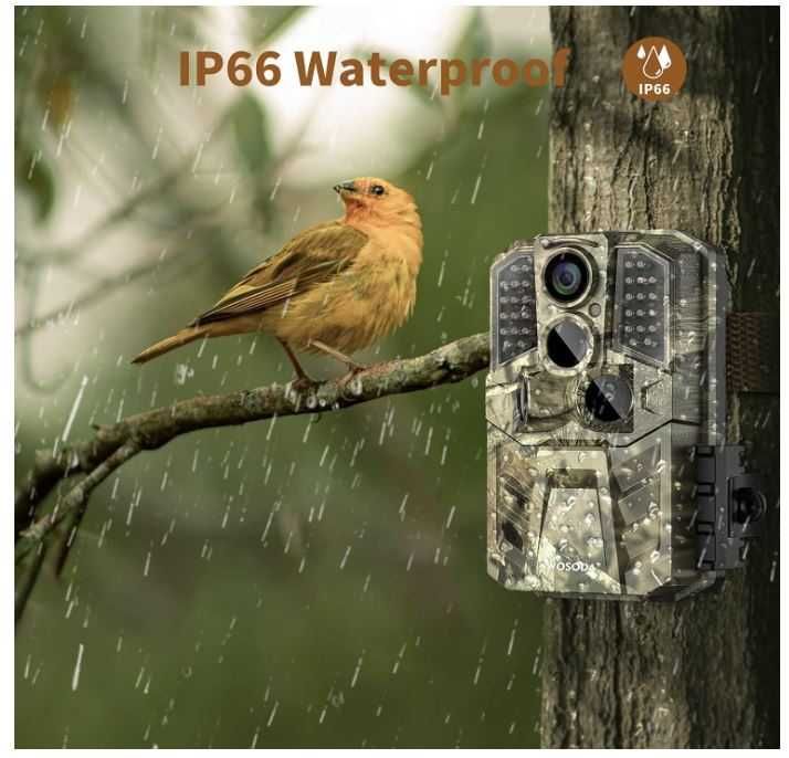Fotopułapka do dzikiej przyrody WOSODA G300 30MP, wyświetlacz LED