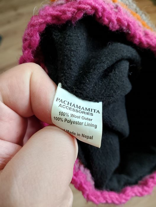 Brązowa Wełniana Dziecięca Czapka Zimowa Pachamama Pachamamita