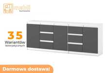Komoda Best Agnes 200cm Do Salonu Darmowa Dostawa Biały Szary