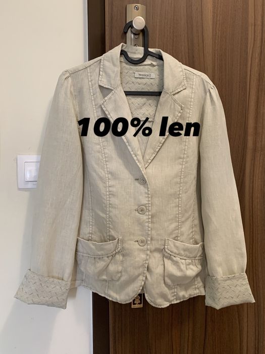 Lniana marynarka / żakiet Yessica, 100% len, rozm. S/M 36/38