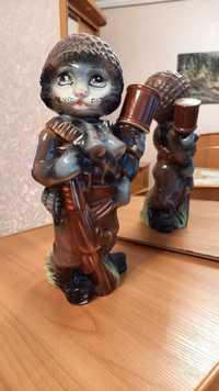 Штоф Сувенірна керамічна пляшка Кіт-захисник