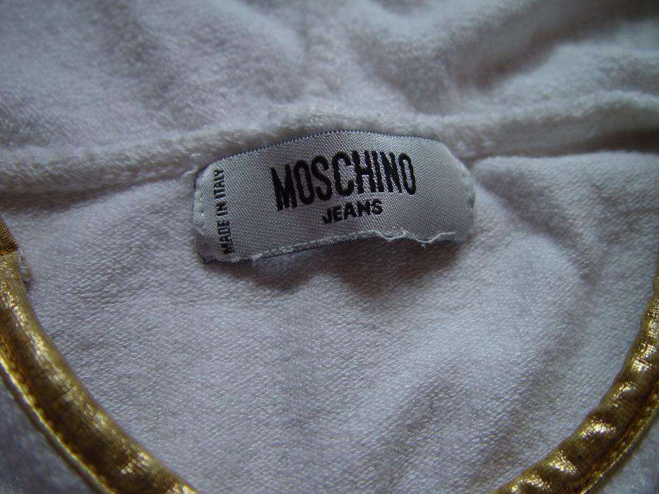 bluza bluzka ecru MOSCHINO xs z kapturem kaptur