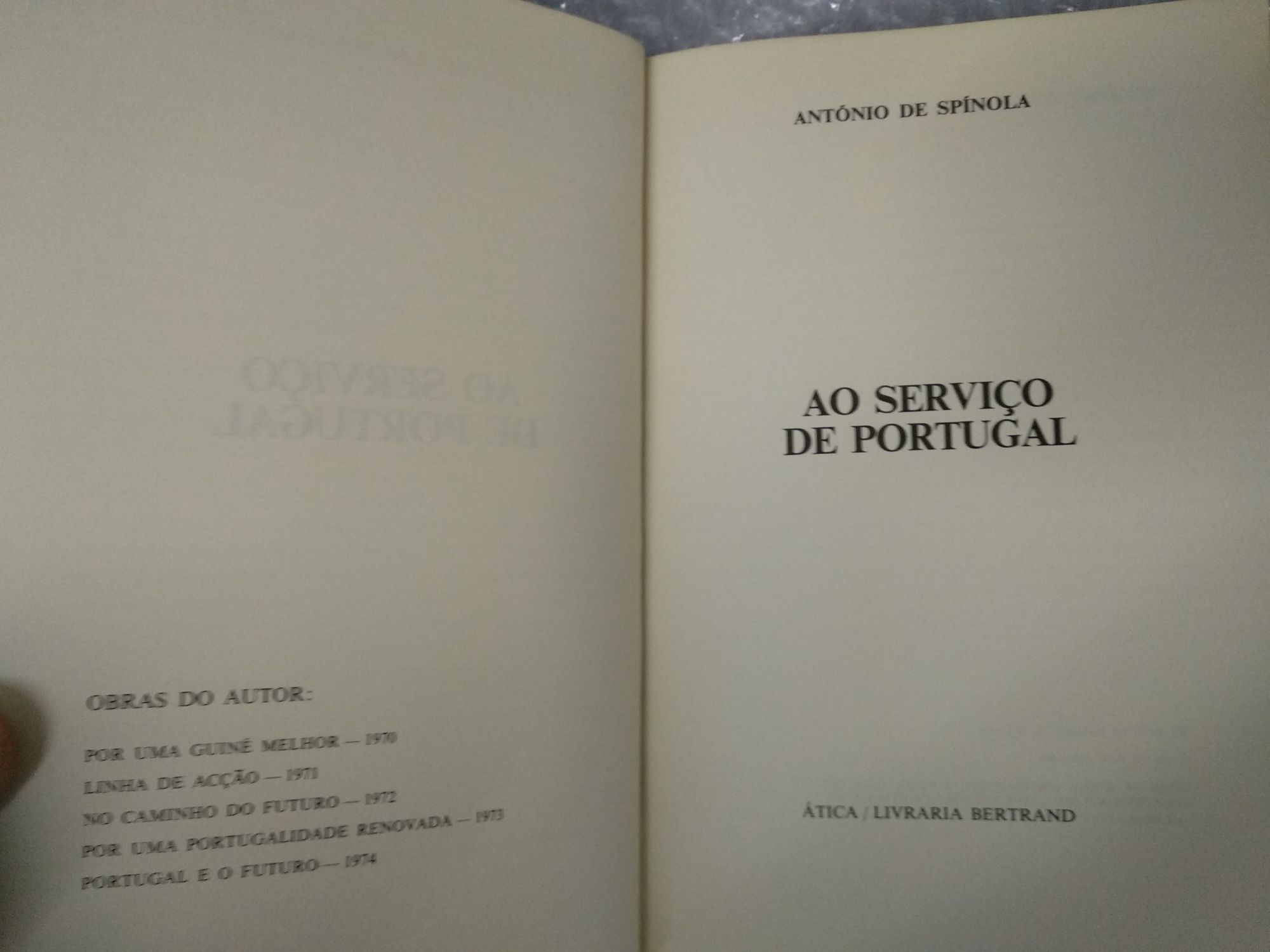 Livro "Ao serviço de Portugal" António de Spínola