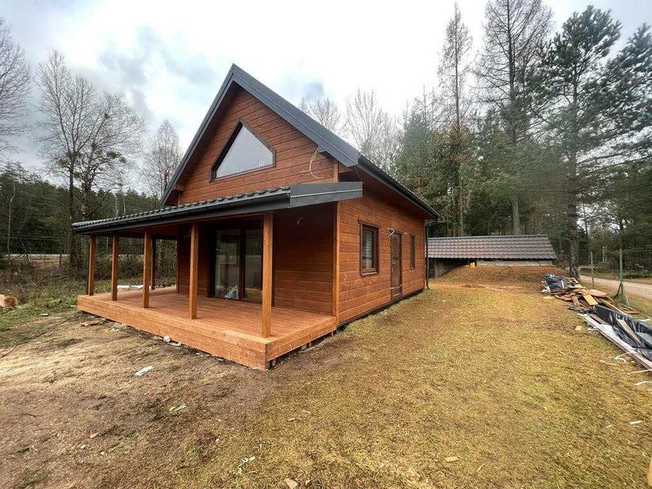 Drewniany domek 7 X 5 z poddaszem użytkowym - NOWY