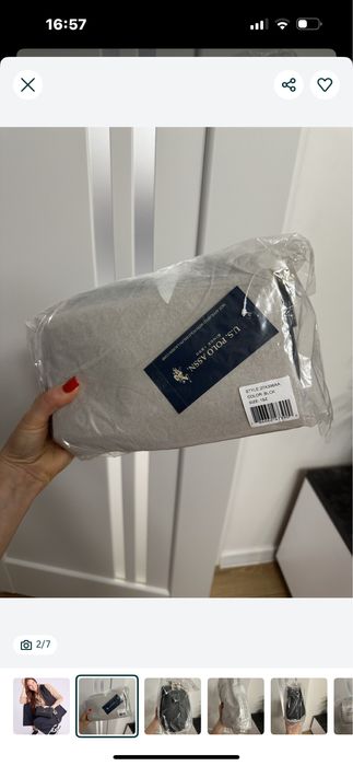 Жіноча сумка кросбоді чорна довга прямокутна us polo assn оригінал