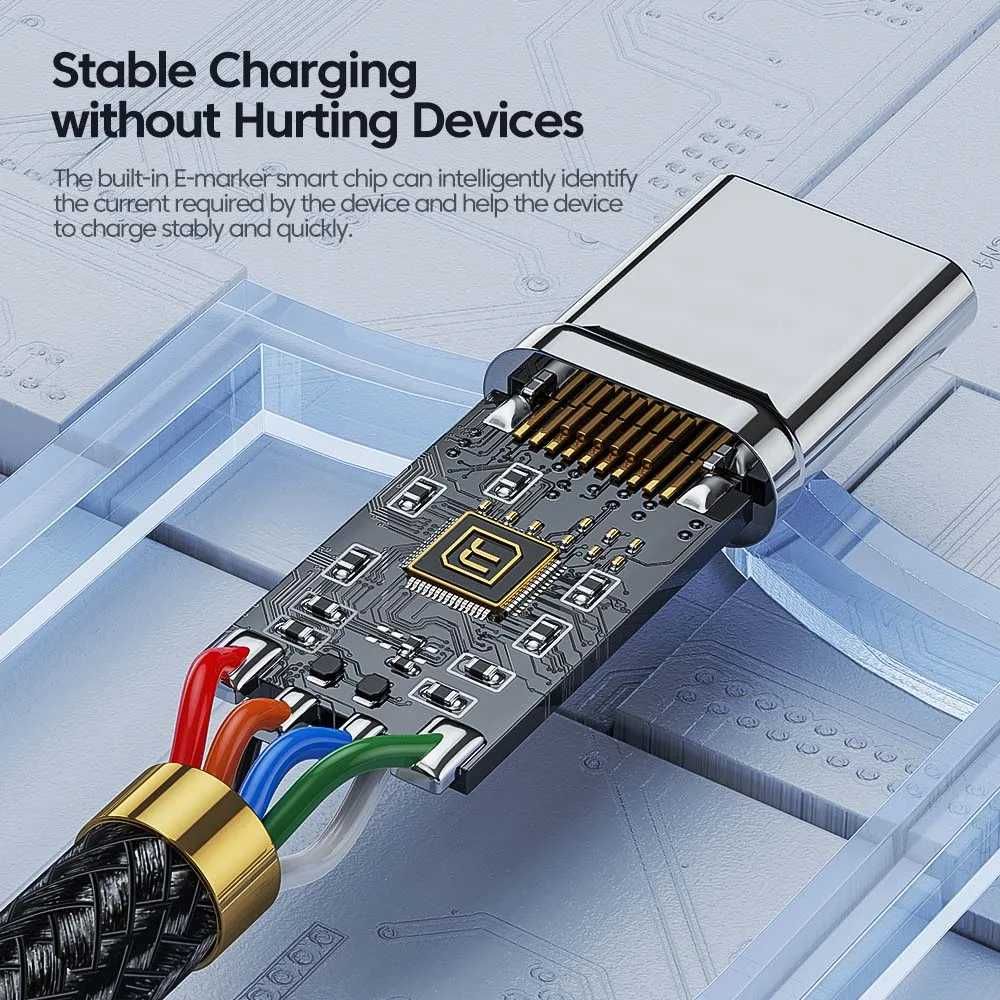 Кабель для швидкого заряджання Toocki 5A/100W Type-C - Type-C 1 м