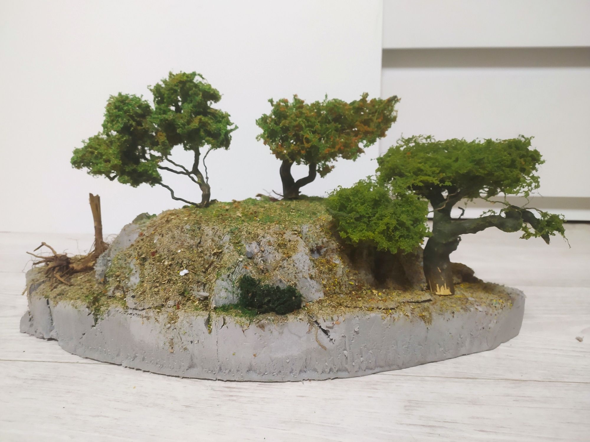 Makieta- diorama- zieleń na skale