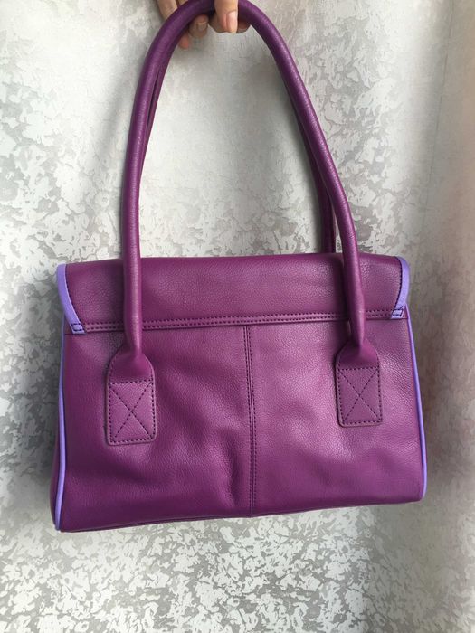Кожаная фиолетовая сумка tommy & kate,  шкіряна сумка