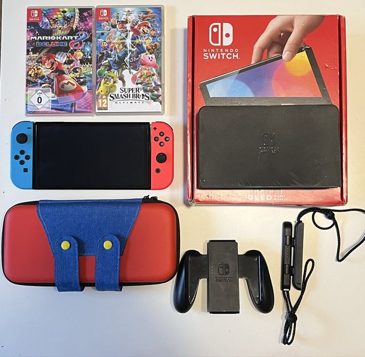 Nintendo Switch OLED 64 GB - zestaw z grami