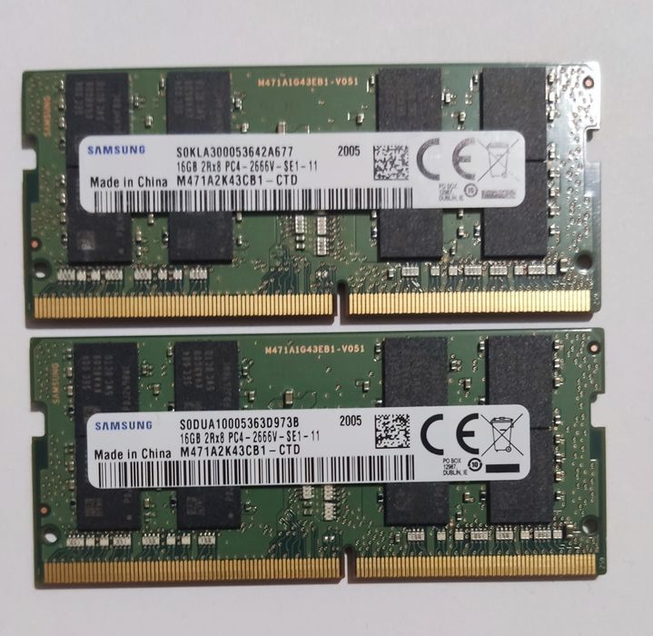 2*16Gb So-dimm Samsung PC4 2666 do laptopa .
