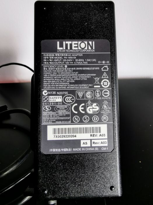 Adaptador AC Carregador Liteon PA 1900-04, 90W, Preto