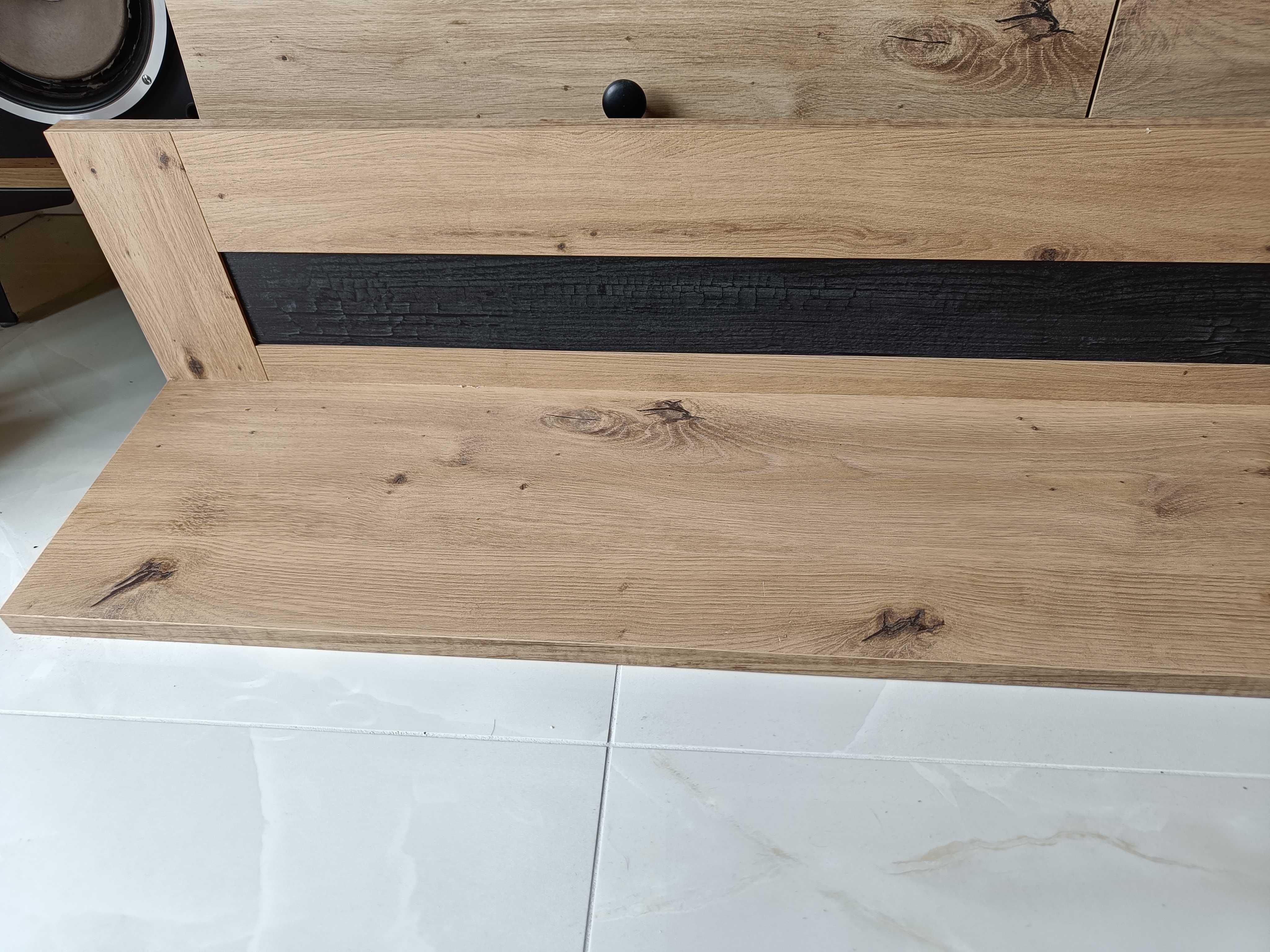 Nowa Półka Ścienna Ostia 161cm Dąb Artisan Black Red White BRW